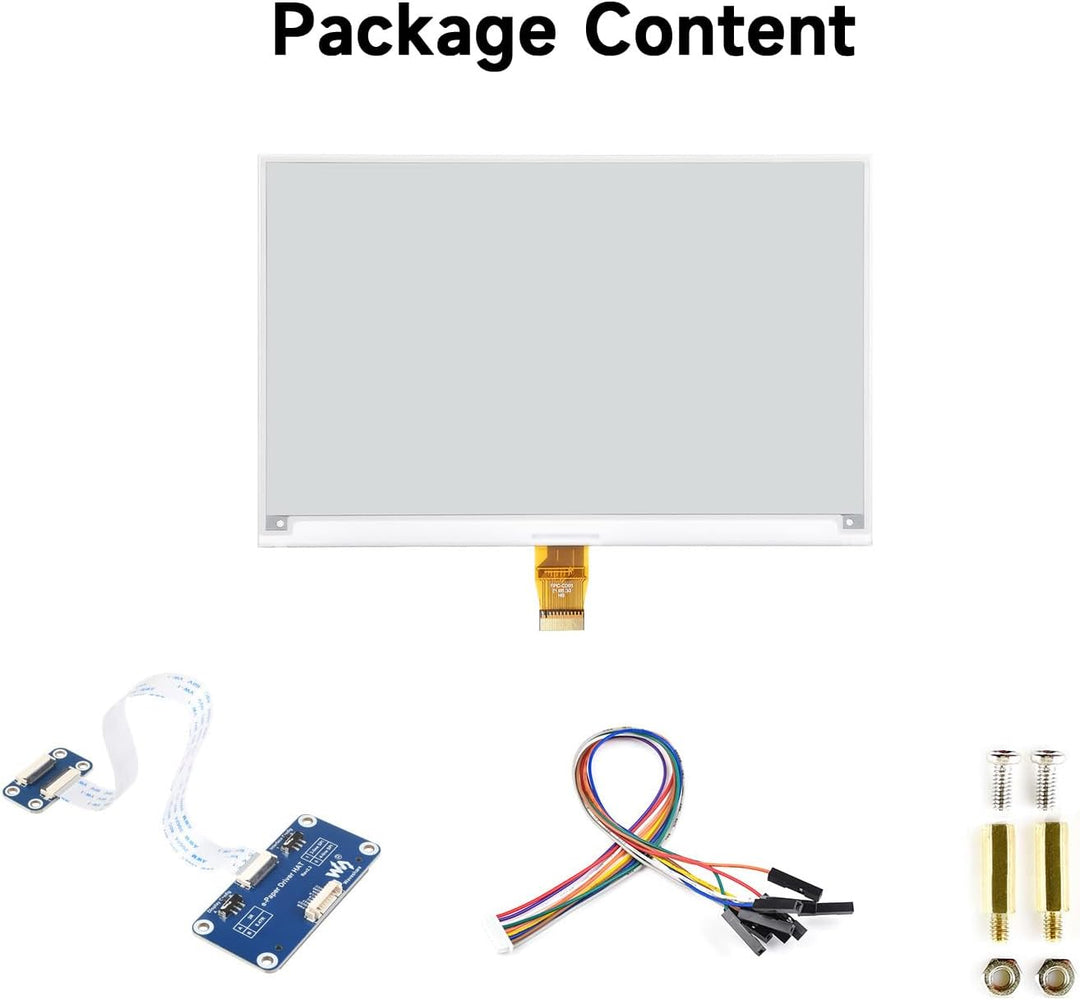 Waveshare 7.5 Inch E-Paper Display Hat Module V2 Kit 800x480 Resolution 3.3v/5v E-Ink Electronic Scr