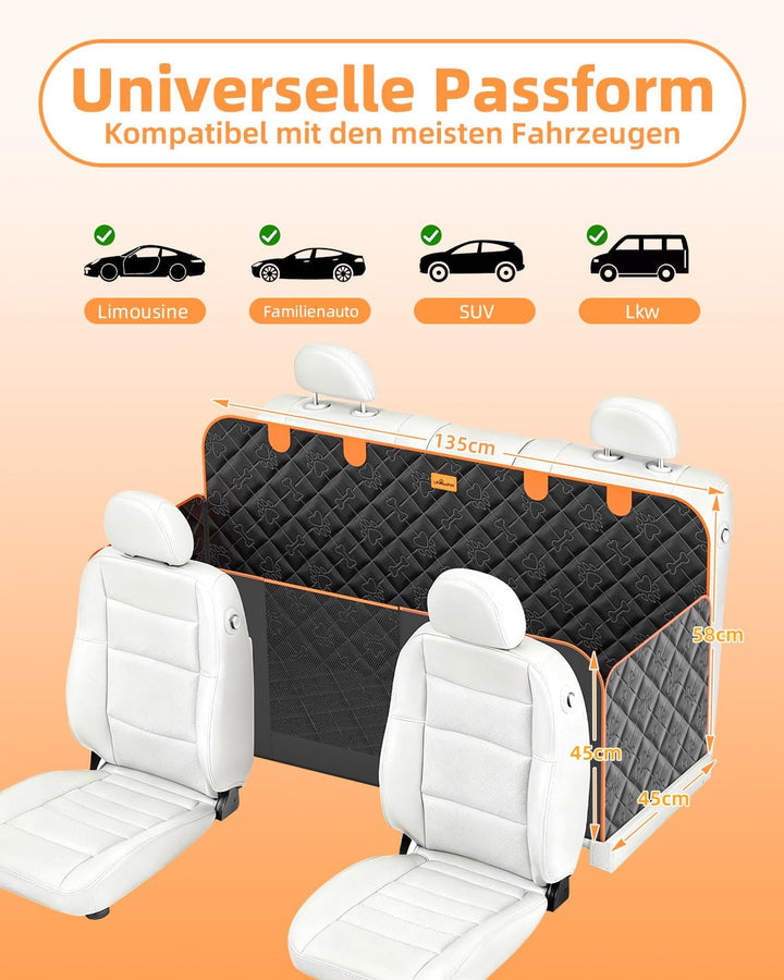 Hundedecke Auto Rückbank 100% Wasserdicht Kratzfeste Autoschondecke Hund Rücksitz mit Seitenschutz u