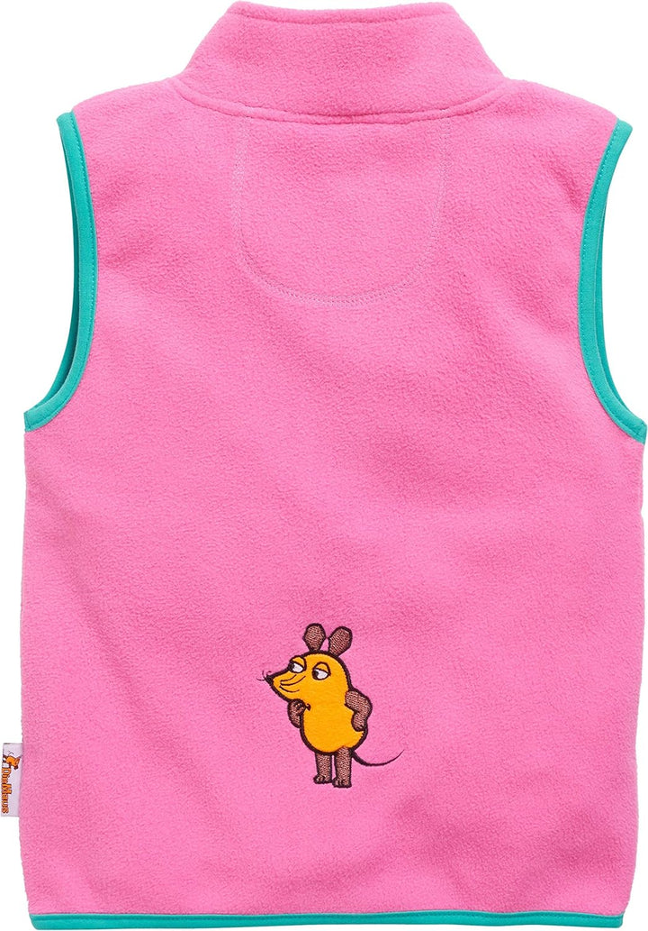 Playshoes Unisex Kinder Fleece Weste Outdoor-Oberteil 104 Pink die Maus, 104 Pink die Maus