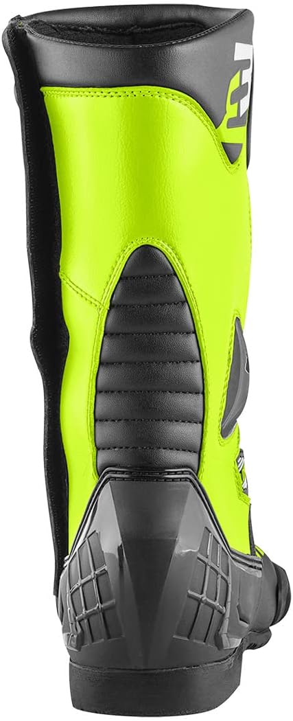 Bogotto Losail Motorradstiefel, schwarz/neon-gelb, 42 | CE-Protektoren Schwarz Neon Gelb 42 EU, Schw