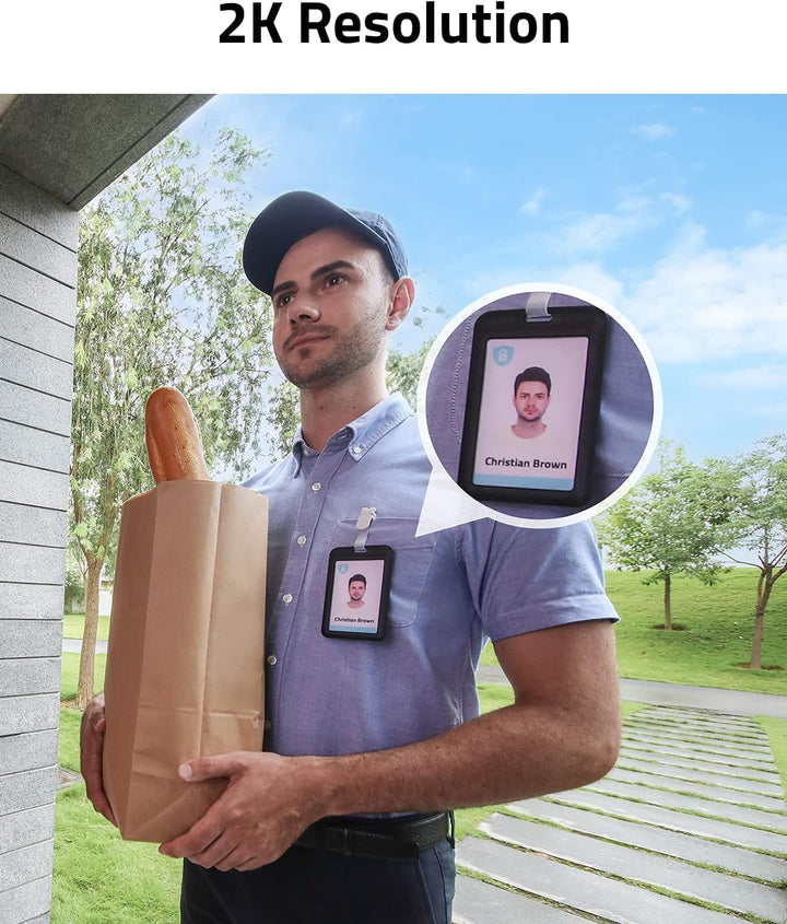 eufy Security Video Doorbell 2K HD Kabellose Sicherheitskamera mit Türklingel & Türglocke, Akkubetri
