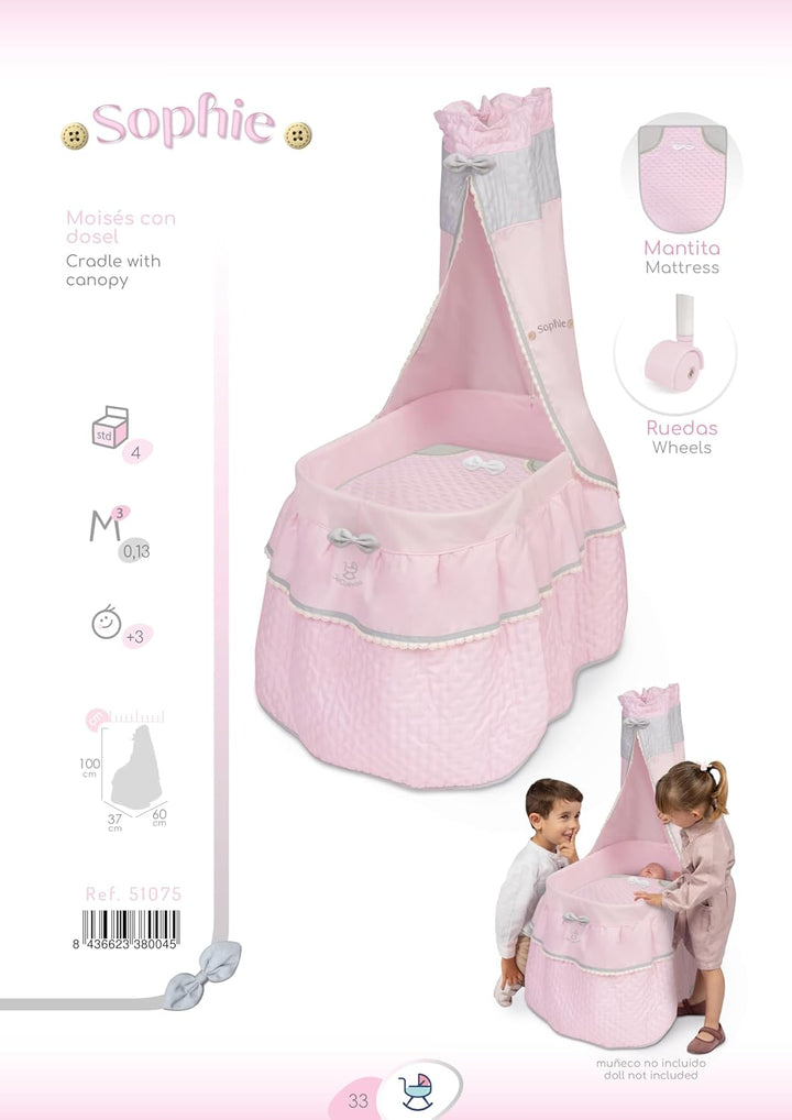 Puppenwiege Sophie mit Baldachin von DeCuevas 51075