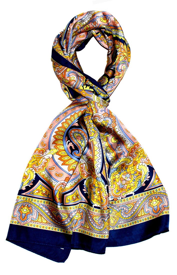 Lorenzo Cana Herren Seidenschal aufwändig bedrucktes Paisleymuster Schal 100% Seide 50 cm x 170 cm h
