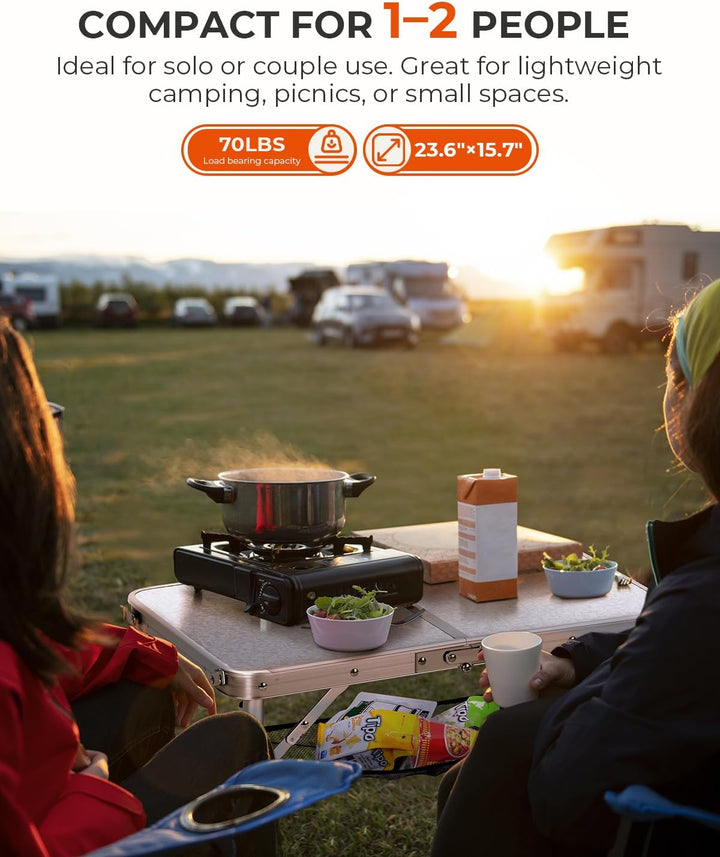 Klappbarer Campingtisch, Sportneer, höhenverstellbar, Kleiner Klapptisch, tragbare Campingtische (59