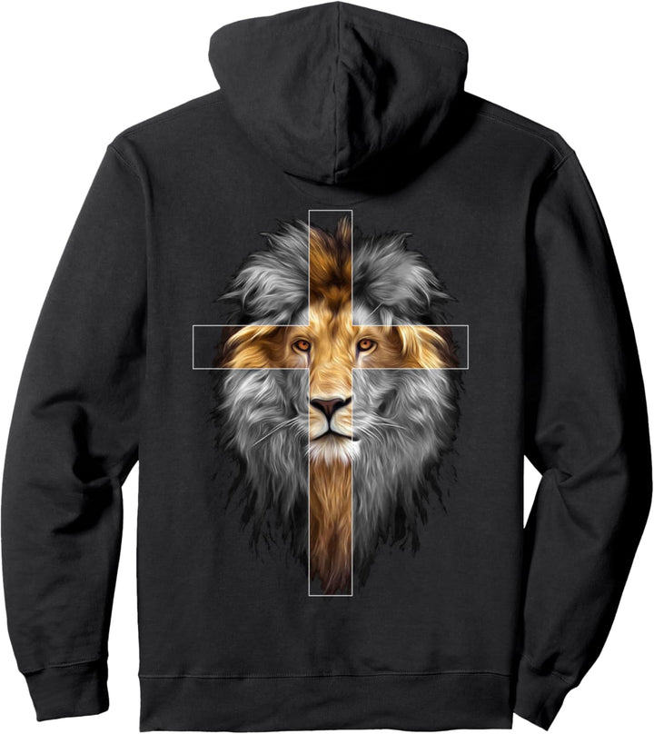 Jesus Löwe von Judah Rückseite Pullover Hoodie