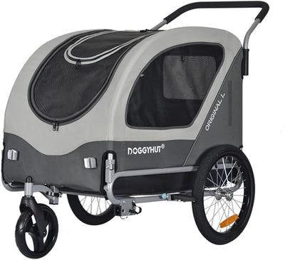 Doggyhut Original Large Fahrradanhänger & Hundebuggy 2 in 1 für Hunden bis 35kg Hundeanhänger Jogger