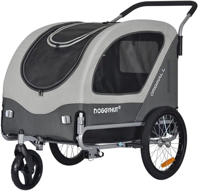 Doggyhut Original Large Fahrradanhänger & Hundebuggy 2 in 1 für Hunden bis 35kg Hundeanhänger Jogger