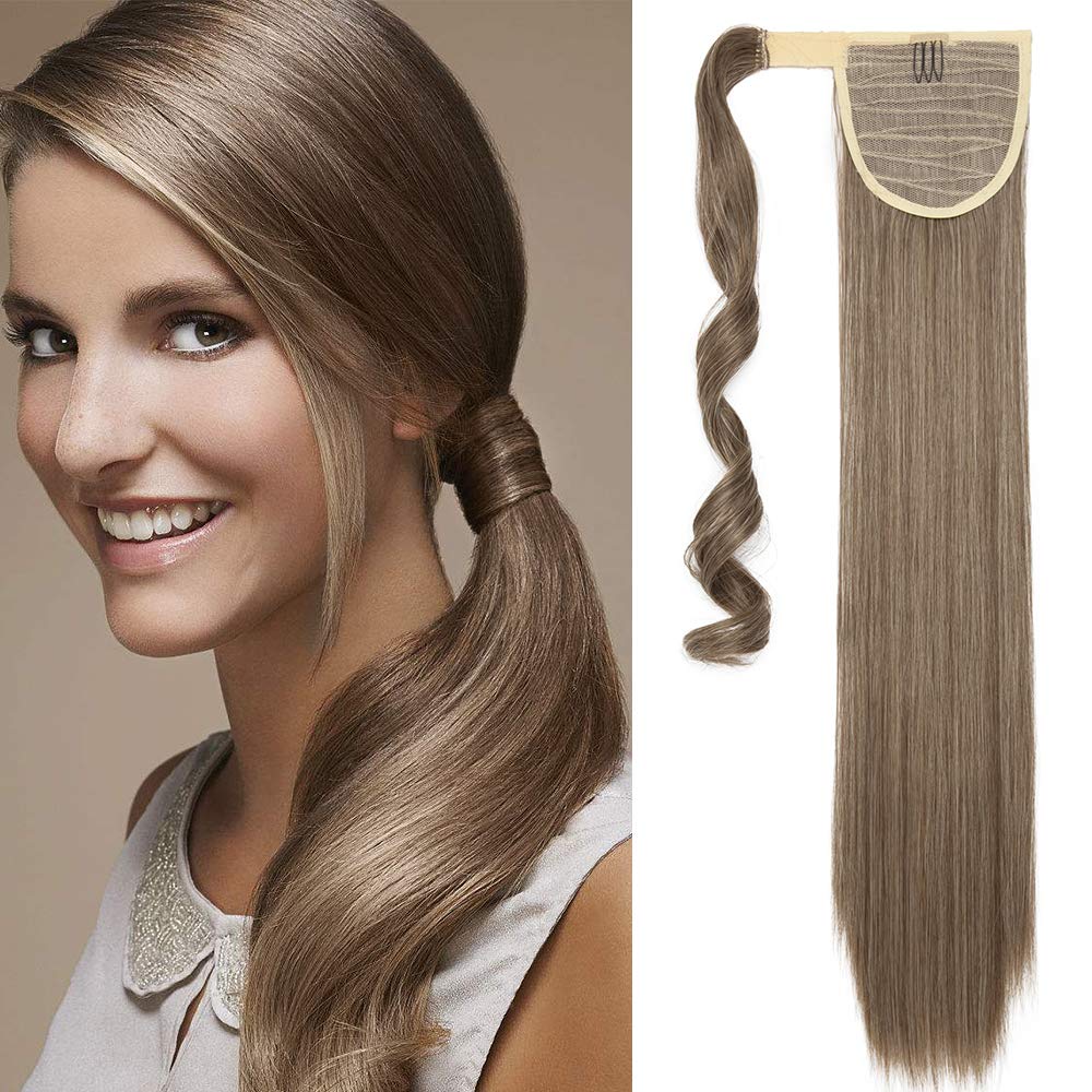 SEGO Ponytail Clip in Pferdeschwanz Extension Haarteil Haarverlängerung Zopf Hair Piece Glatt wie Ec