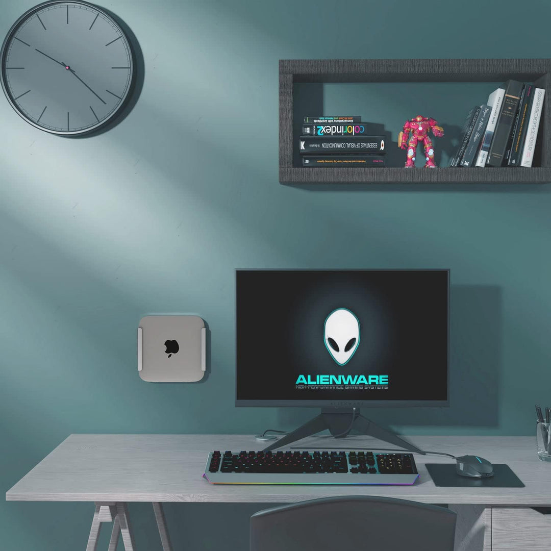 IFCASE Mac Mini M2 Halterung, Wärmeableitung Design Anti-Kratzer hinter dem Monitor, Unter dem Schre