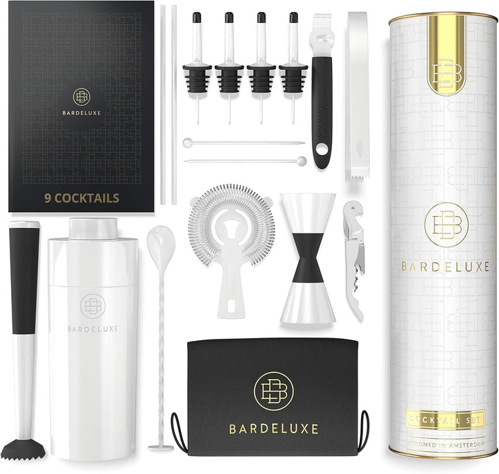 BarDeluxe® Cocktail Set 12-teilig, Barkeeper Set, Cocktail Mixer Set | 750ml Cocktailshaker Edelstah