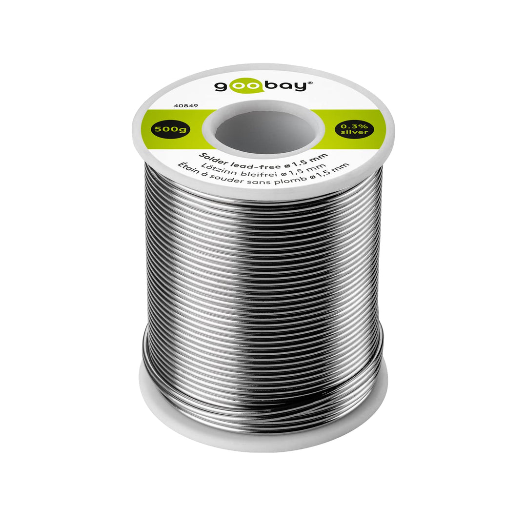 Goobay 40849 Lötzinn bleifrei ø 1,5mm Lötdraht mit Flussmittel, 0.3 % Silber & 0.7 % Kupfer, 217 °C