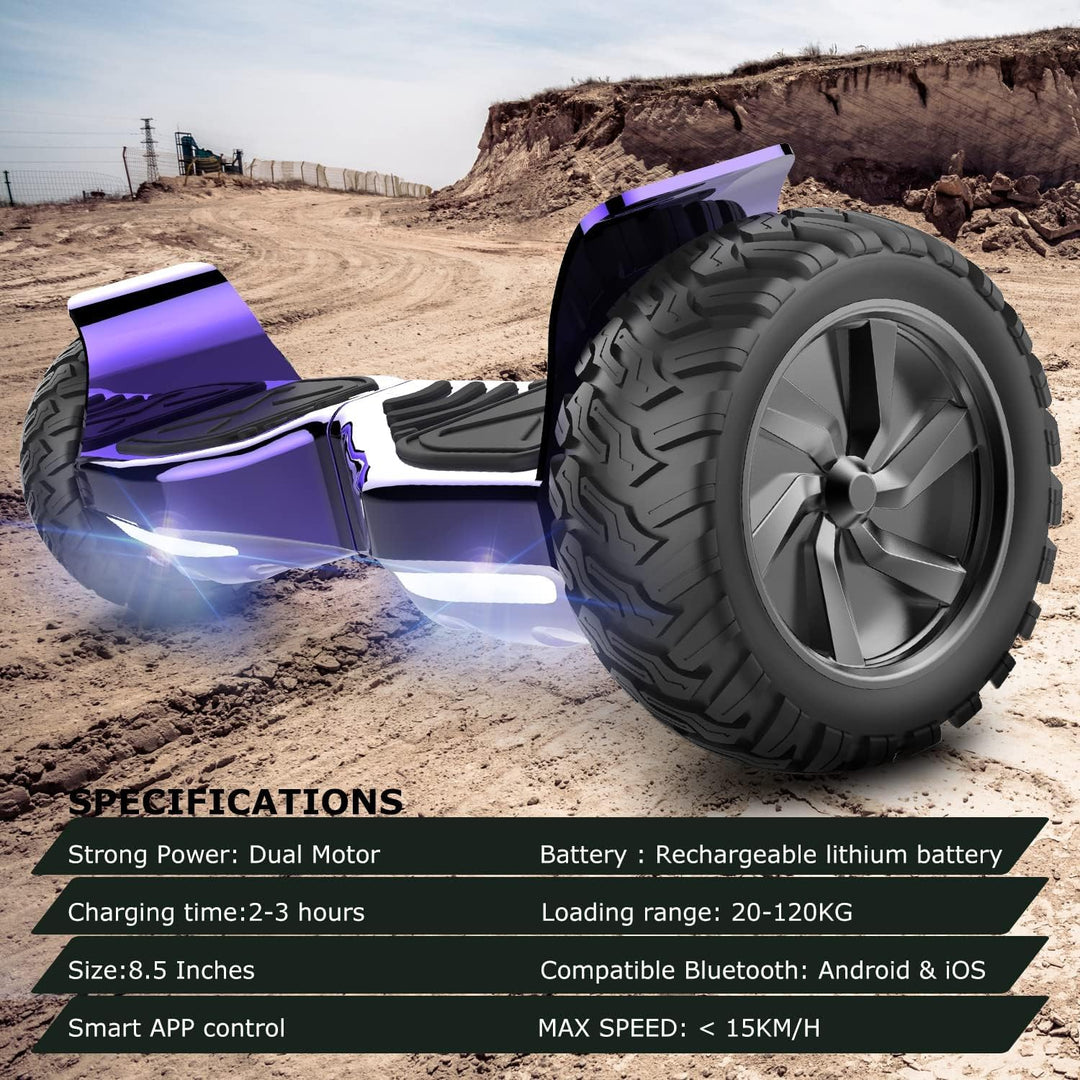 GeekMe Hoverboards Offroad 8.5 Zoll, SUV Hoverboards mit APP, Bluetooth Lautsprecher, Doppelmotor, L