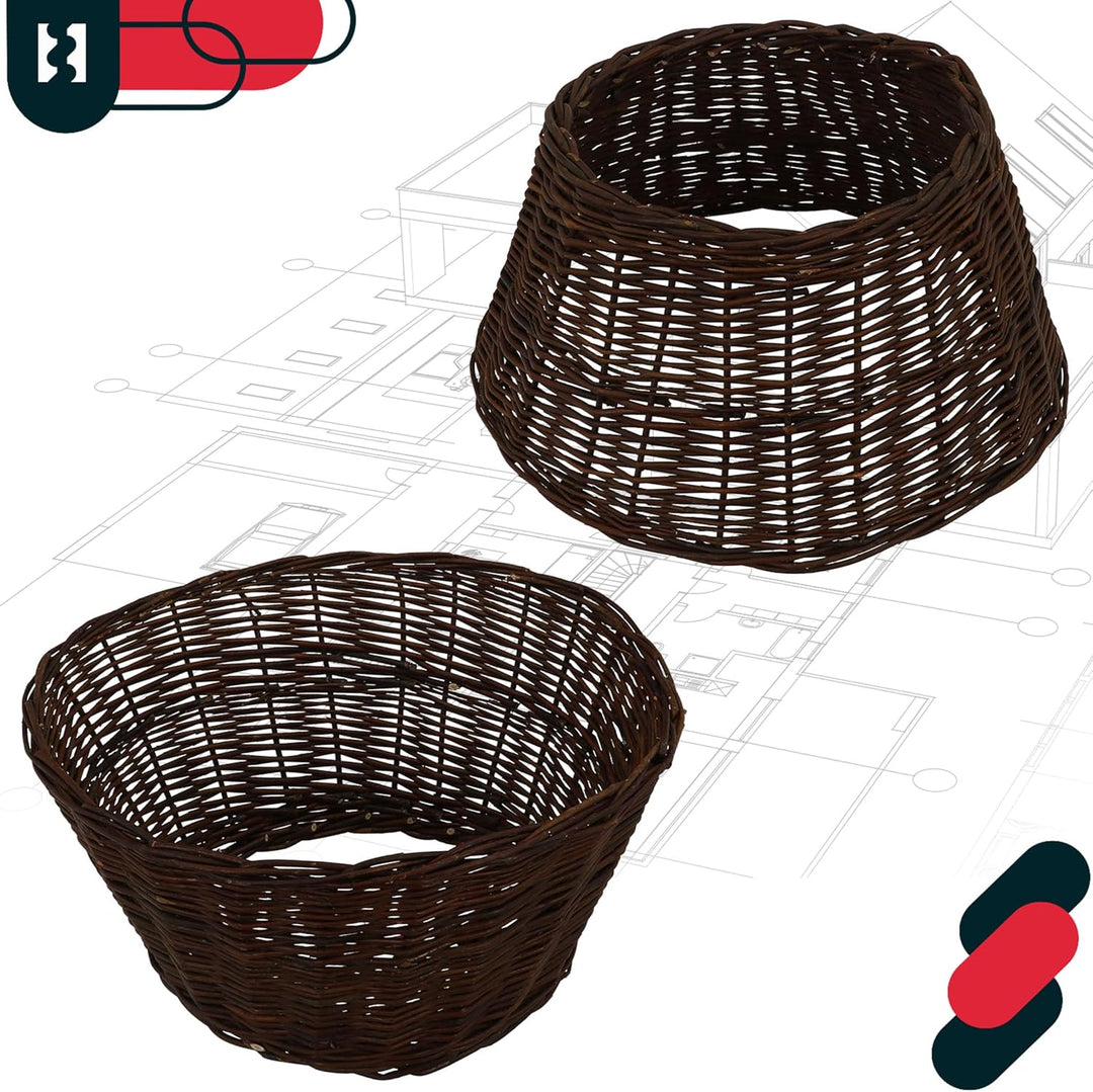 KOTARBAU® Weihnachtsbaum Rock aus Weide Ø 45 cm, Dunkel Braun Christbaumständer aus Rattan Natur, We