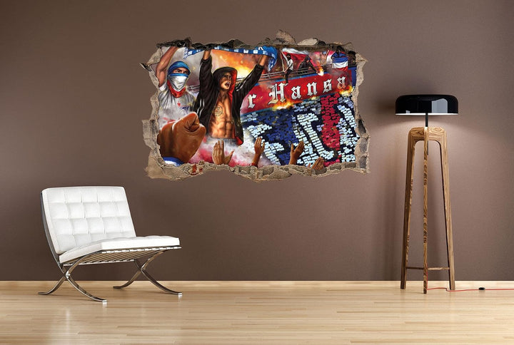 Ultras Rostock Collage, 3D Wandsticker Format: 62x42cm, Wanddekoration