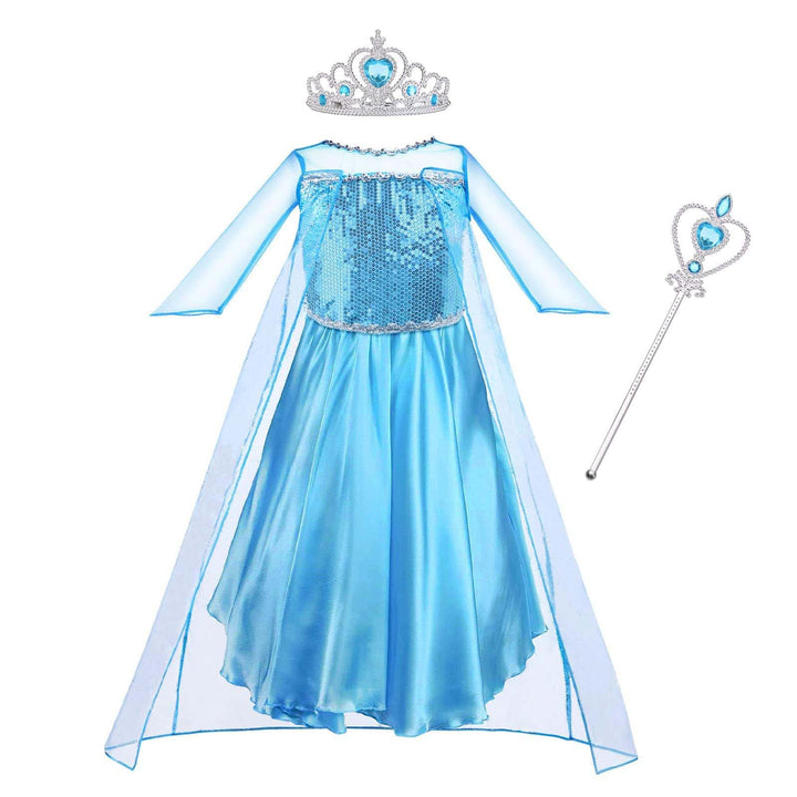 Vicloon Elsa kostüm mädchen, Elsa Kleid Kinder Set,elsa kostüm Accessoires für Mädchen,Halloween Wei