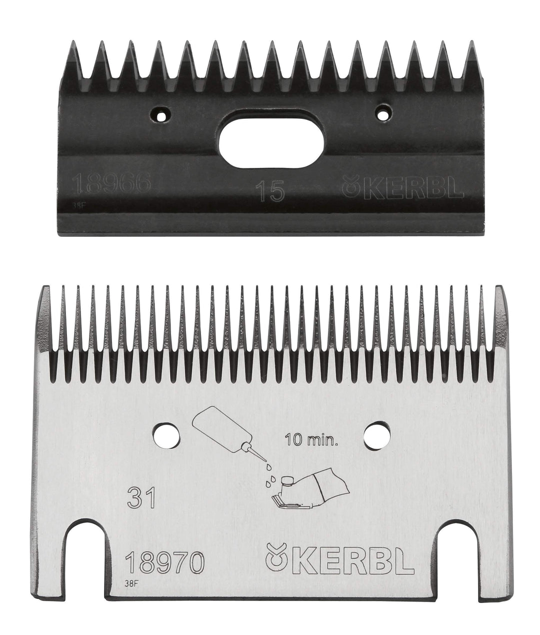 Kerbl 18961 Schermesser-Set Kerbl Premium, Rind / Pferd 31/15 Zähne