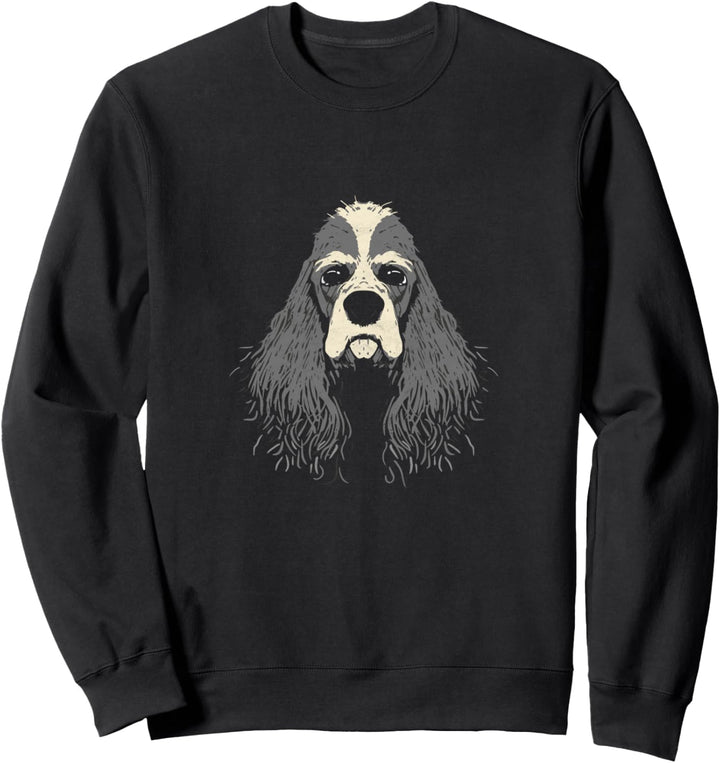 Funny Cute Spaniel Graphic Minimalist Sweatshirt