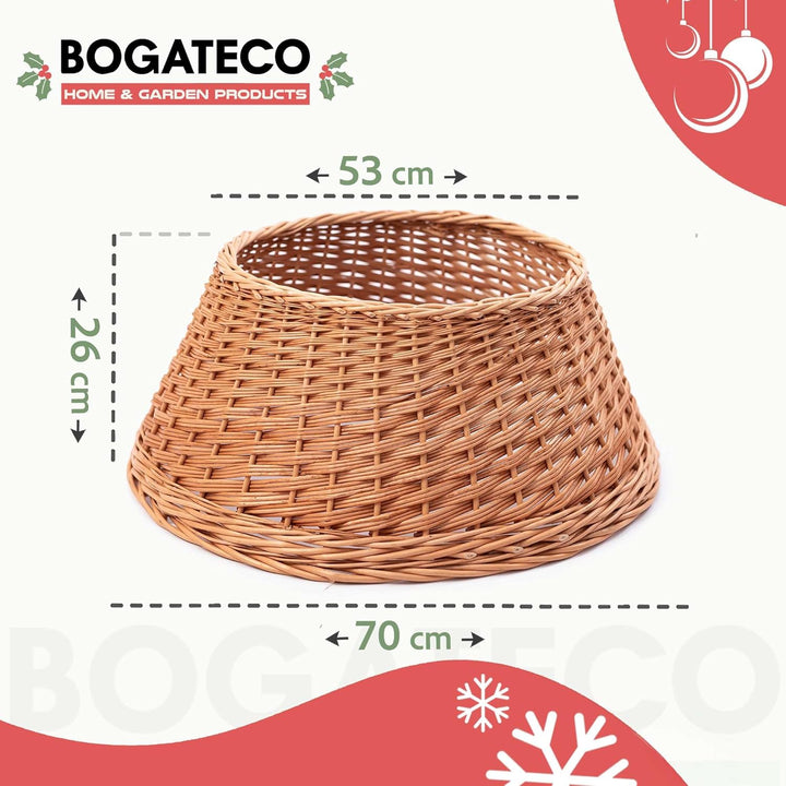 Weidenkorb für den Weihnachtsbaum (53 x 70 x 26 cm) BOGATECO Weidenkorb für den Weihnachtsbaum 70cm