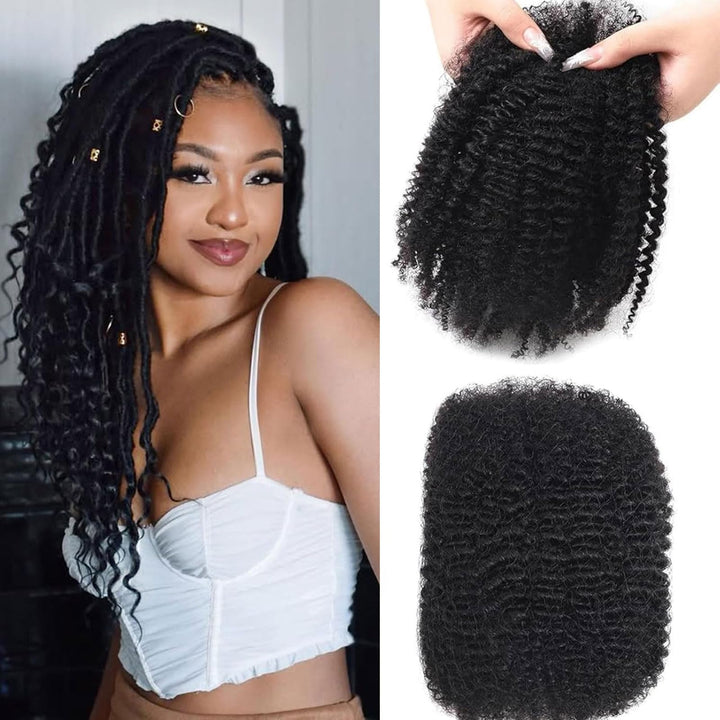 Huarisi 16 Inch 1b Afro Kinky Bulk Human Hair für Dreadlocks Reparatur Flechten Twist Tight Afro Kin