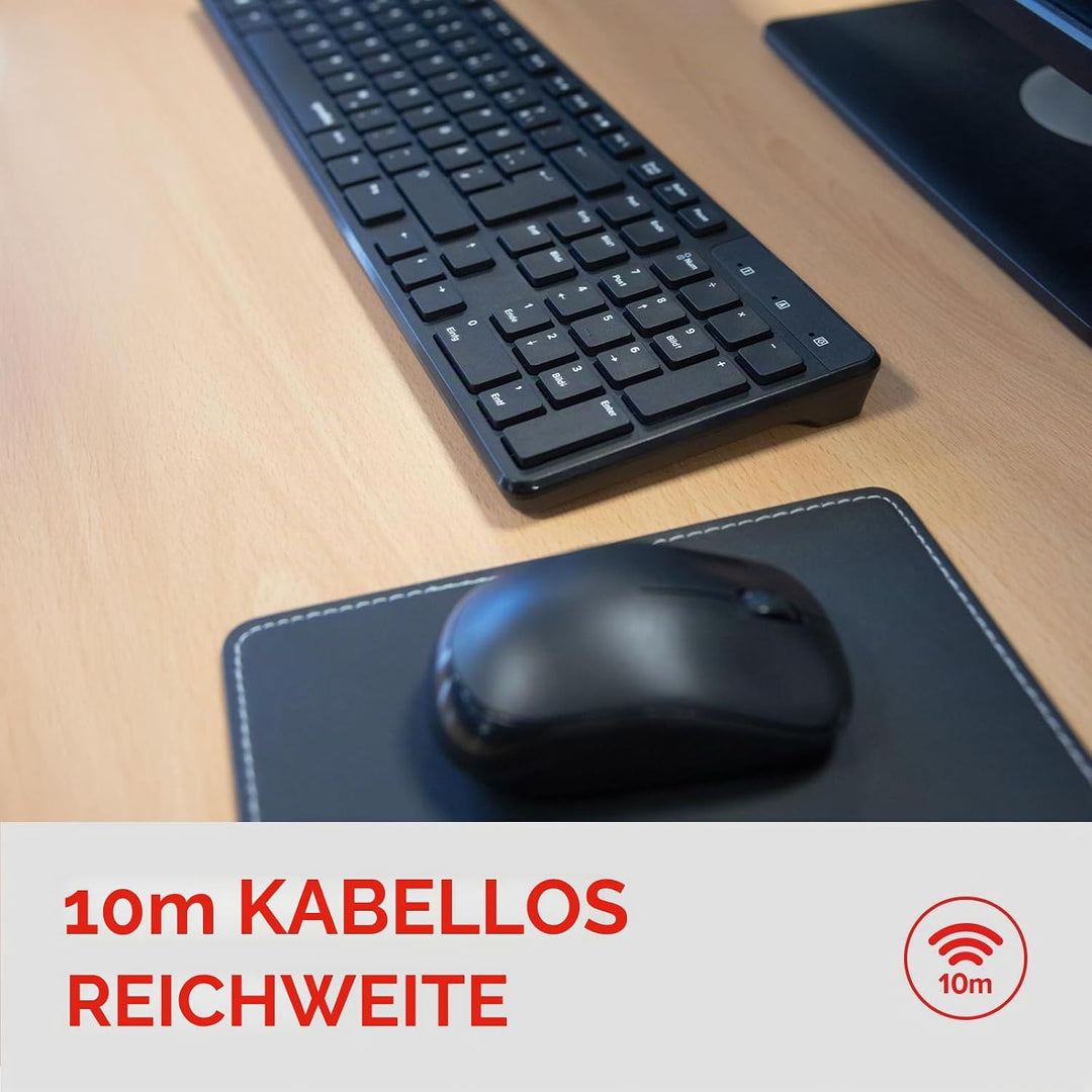 Speedlink SIGNIUM Deskset - USB Wireless Tastatur Maus Set Kabellos Deutsch QWERTZ Layout, Batterieb