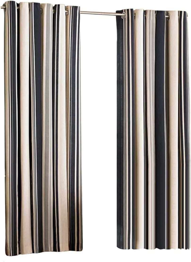 Ringösen Vorhänge Broadway Gestreift - Black, 168cm x 183cm Marine 66x72 (168x183cm), Marine 66x72 (