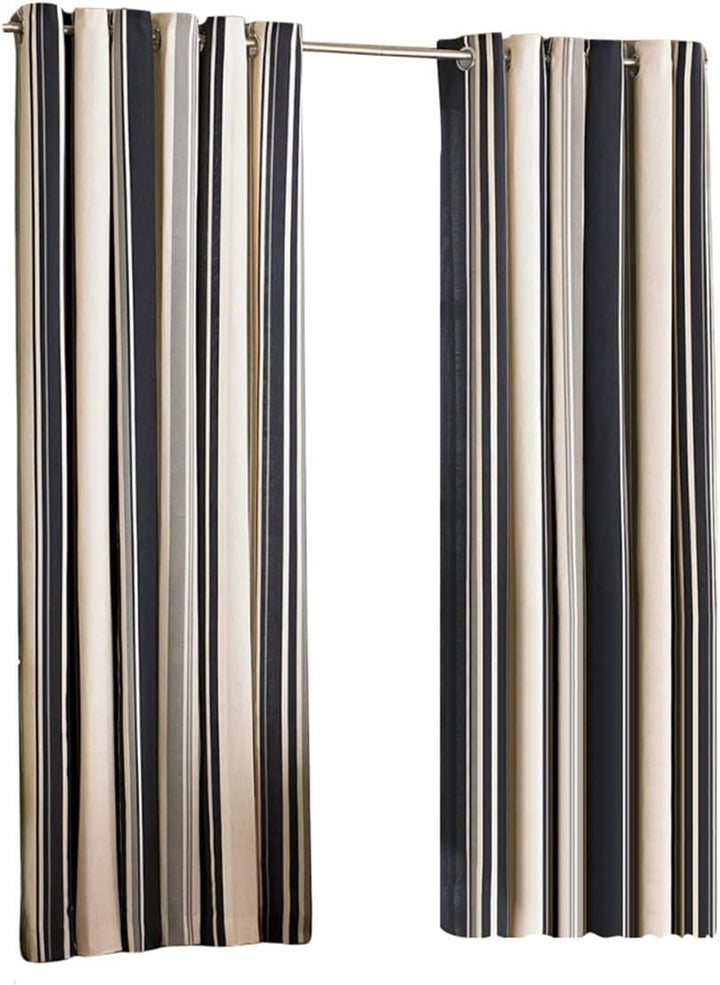 Ringösen Vorhänge Broadway Gestreift - Black, 168cm x 183cm Marine 66x72 (168x183cm), Marine 66x72 (