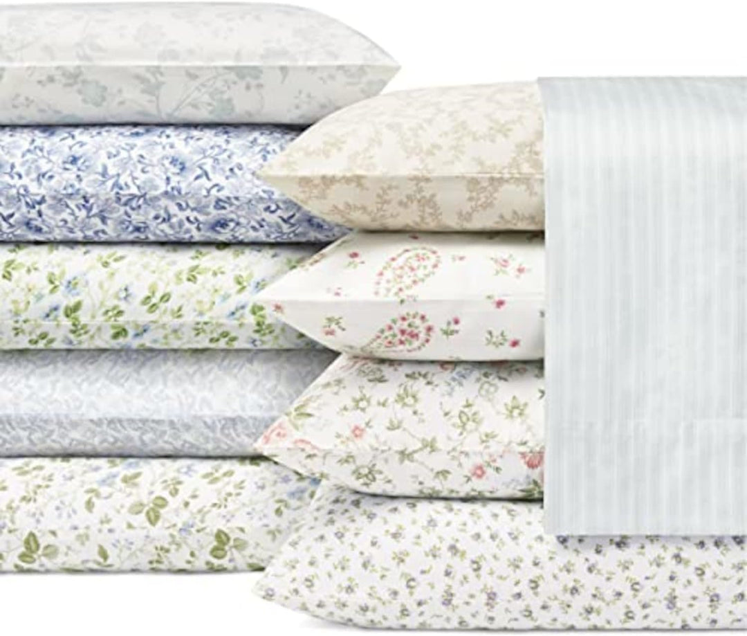Laura Ashley Home Satin Collection Bettlaken-Set – 100% Baumwolle, seidig-glatter und leuchtender Gl