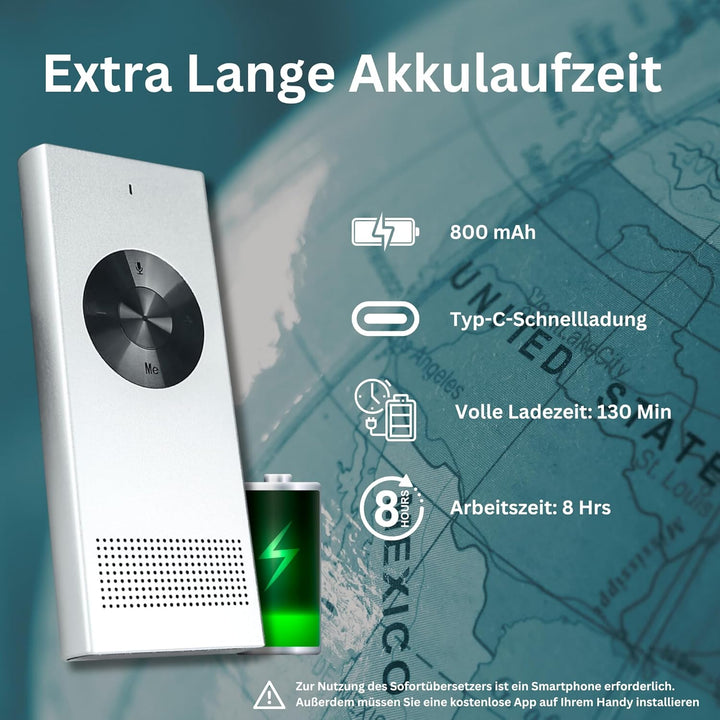 Enence Sofortübersetzer Original, Muama Übersetzer Zwei-Wege-Echtzeit-AI-Sofortübersetzer für 60+ Sp