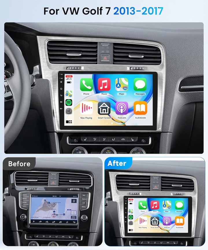 Rimoody 4+64G Wireless Carplay Android Autoradio für VW Golf 7 Golf VII 2013-2017 10 Zoll HD Autorad