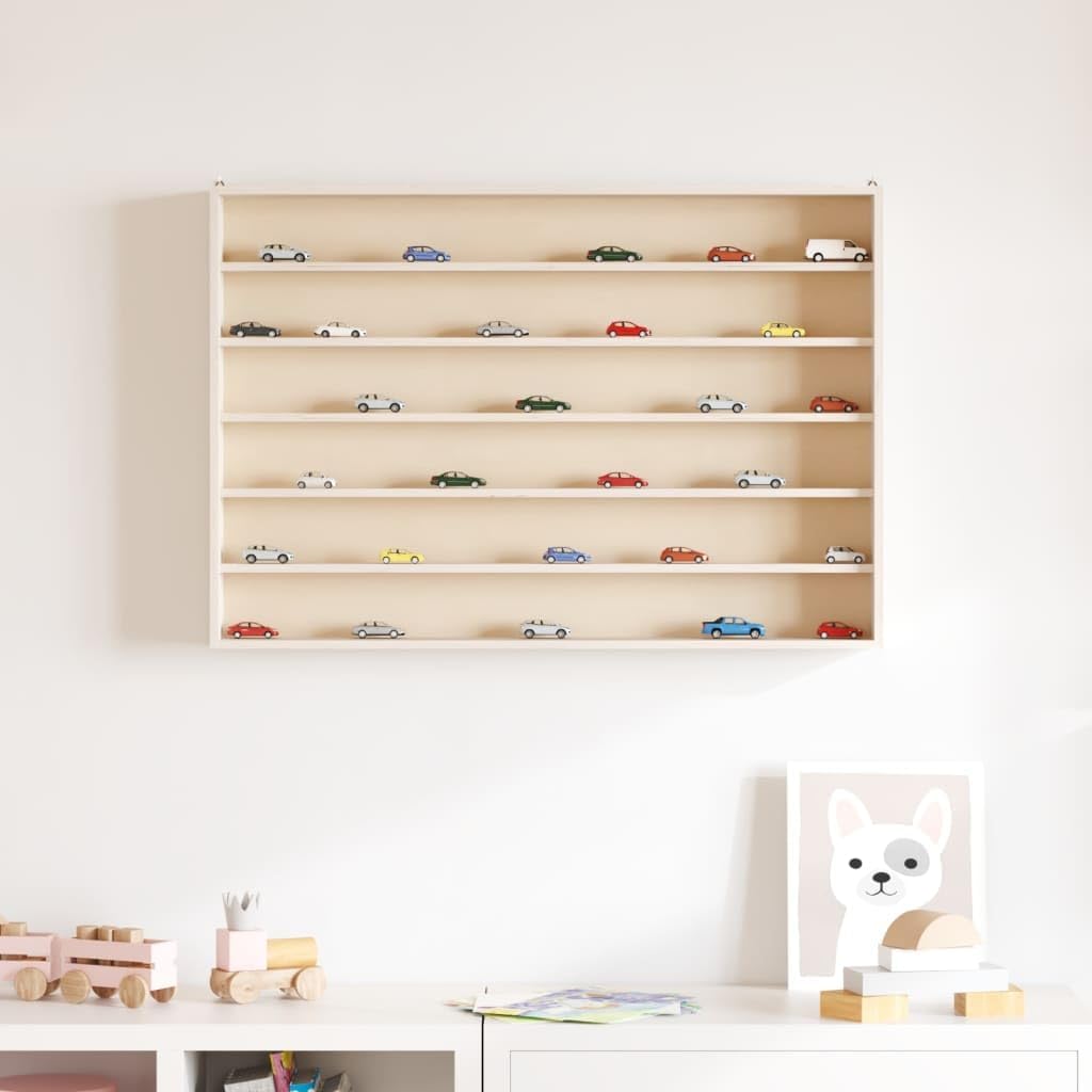 vidaXL Sammlervitrine aus Holz mit 6 Regalen, Wandvitrine für Wohnzimmer Esszimmer Schlafzimmer, Wan