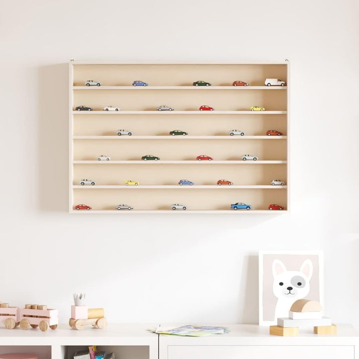 vidaXL Sammlervitrine aus Holz mit 6 Regalen, Wandvitrine für Wohnzimmer Esszimmer Schlafzimmer, Wan