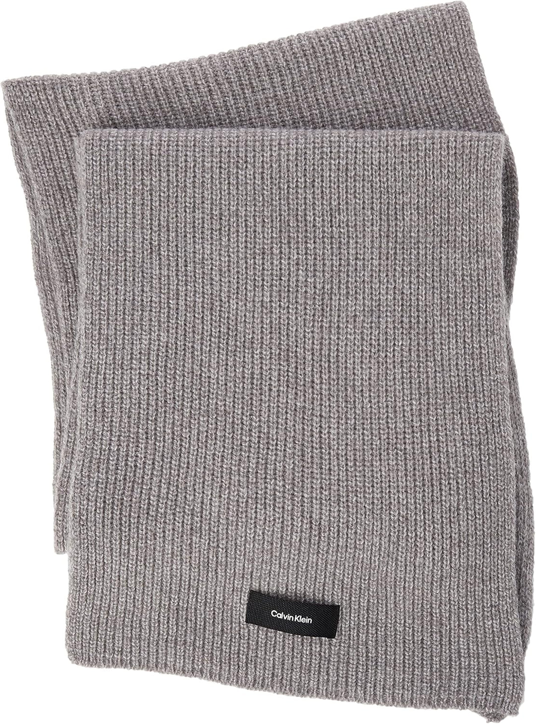 calvin klein Herren Daddy Wool Knit Scarf 30X180CM Woll Schal, Grey Fog, One Size