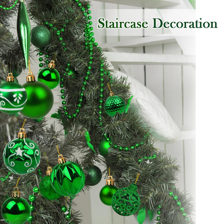 Ywlake Weihnachtskugel Ornamente Set für Weihnachtsbaum, 100-pcs Weihnachtsbaum Dekorationen Set Bru