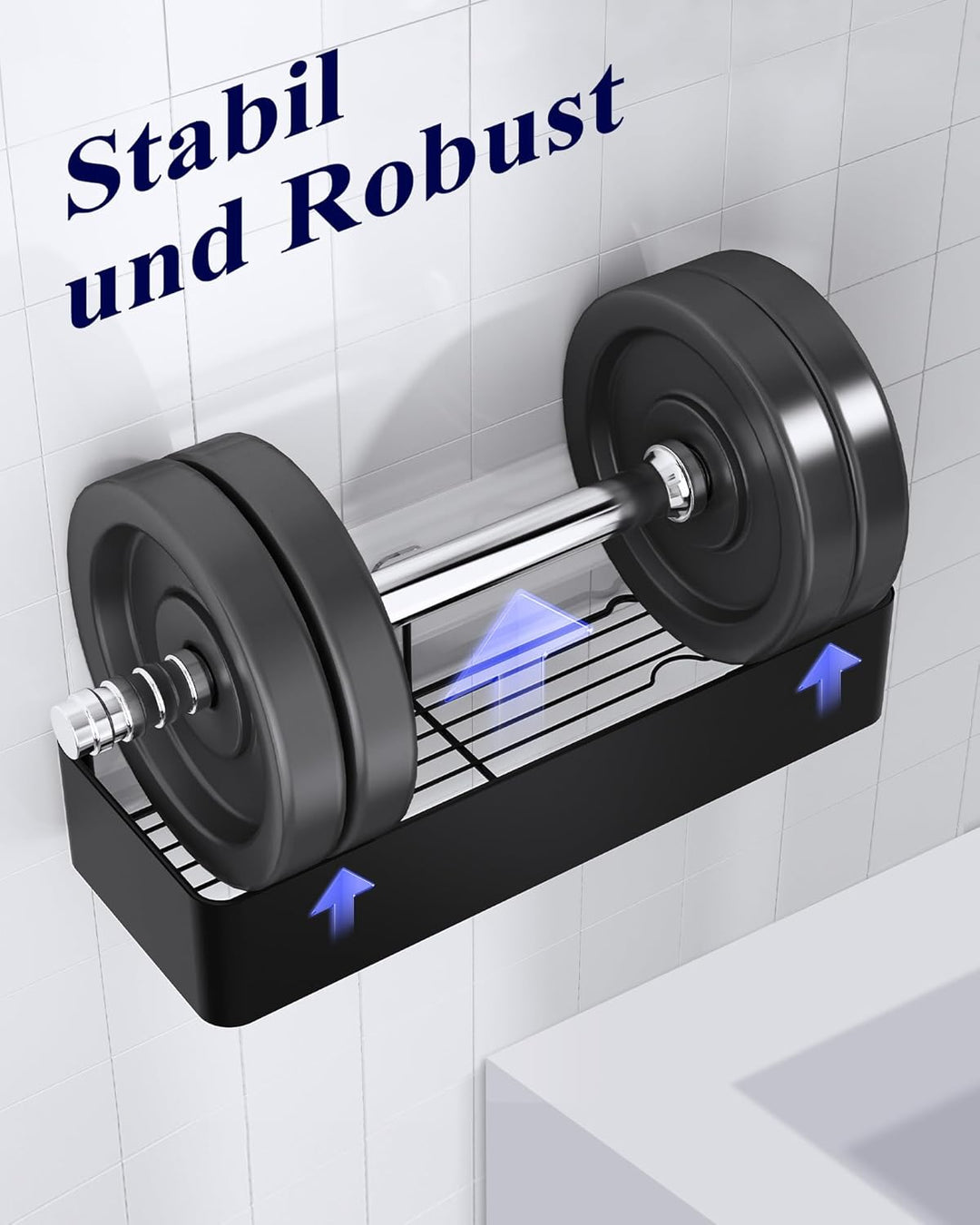 Kitsure Duschablage ohne Bohren - 2 Stück rostfreie Badezimmer Organizer, schnell trocknende Badrega