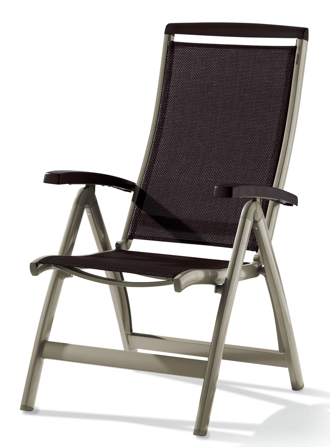 Sieger 937/C-M Klappsessel Royal, Aluminium und Textilux-Gewebe, champagner-mocca