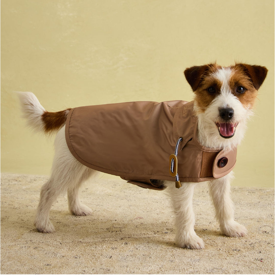 Rosewood x Joules Burra Brown Regenmantel für Hunde, klein, waschbar, leicht, wasserabweisend, Hunde