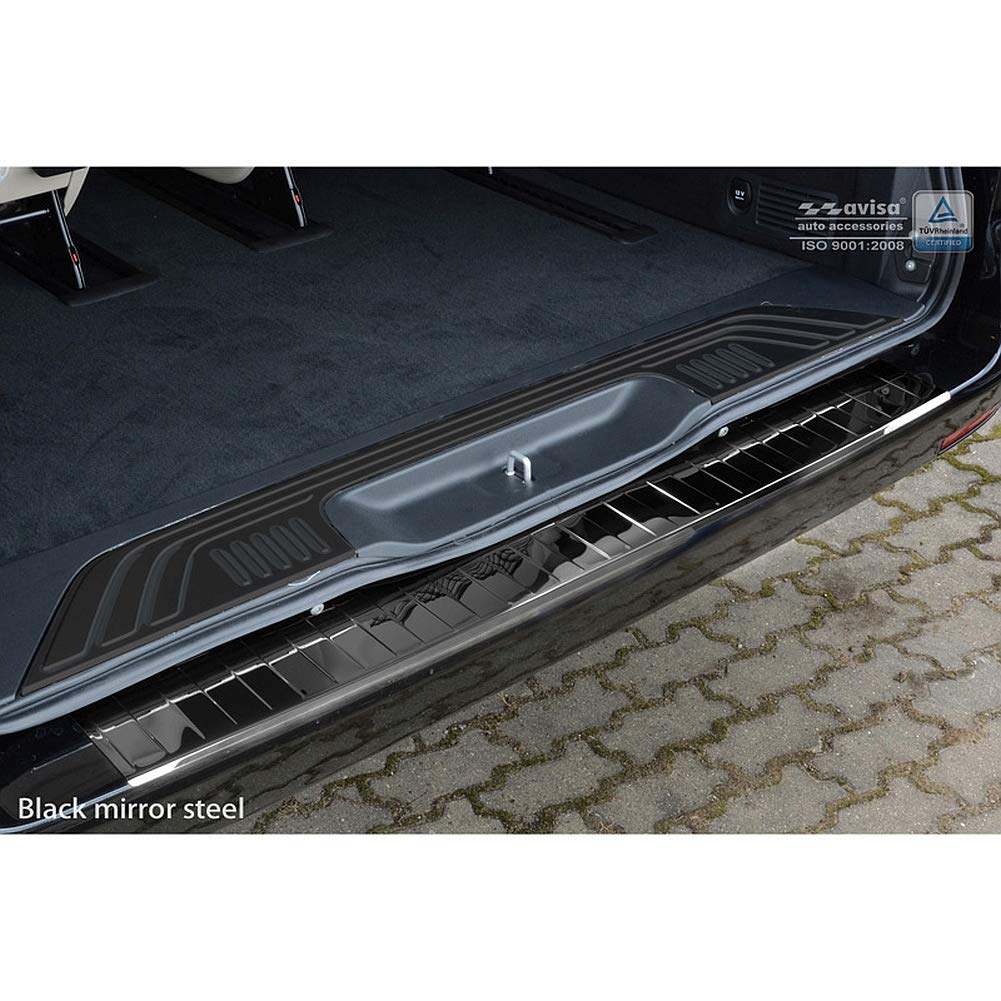 Spiegelschwarz Edelstahl Heckstossstangenschutz kompatibel mit Mercedes Vito / V-Klasse 2014-2019 &