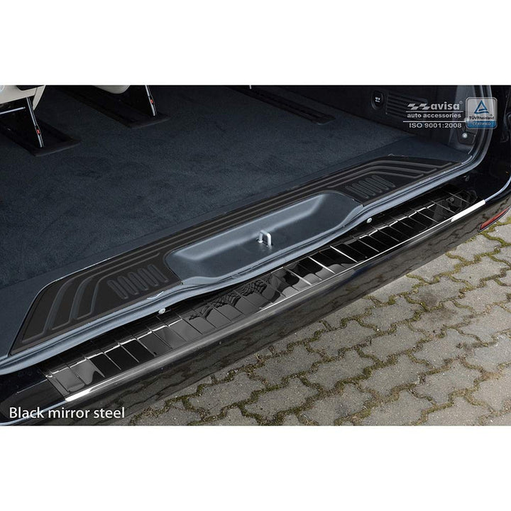 Spiegelschwarz Edelstahl Heckstossstangenschutz kompatibel mit Mercedes Vito / V-Klasse 2014-2019 &