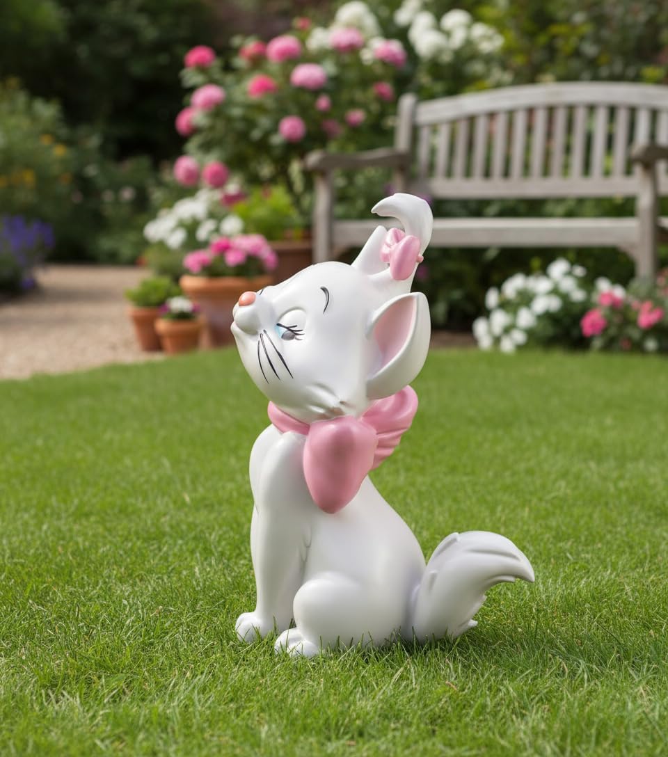 Gartenfigur Katze Marie 41cm Wetterfeste Disney Dekoration für Garten und Zuhause | 30cm Polyresin S