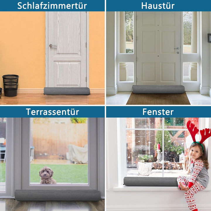 HooTown Zugluftstopper für türen, 107cm Schwerer Zugluftstopper tür Zugluftstopper Windstopper Türlu