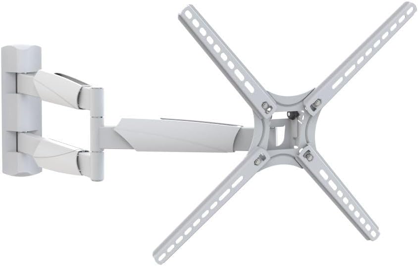 Barkan Weiss TV Wandhalterung, 13-65 Zoll Schwenkbar/Neigbar/Vollbewegung flach & Curved Fernseher T