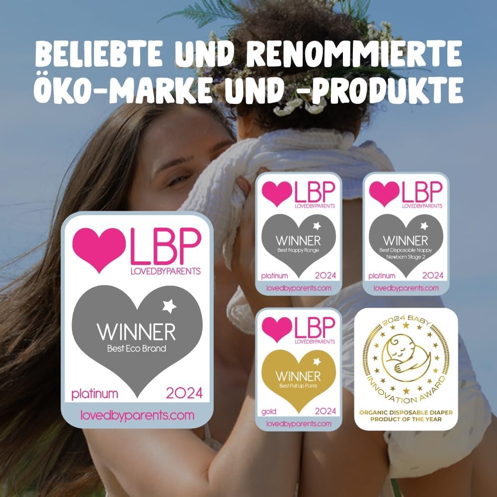 Eco by Naty Baby Öko Windeln - umweltfreundliche Premium-Bio Windeln aus pflanzenbasierten Materiali