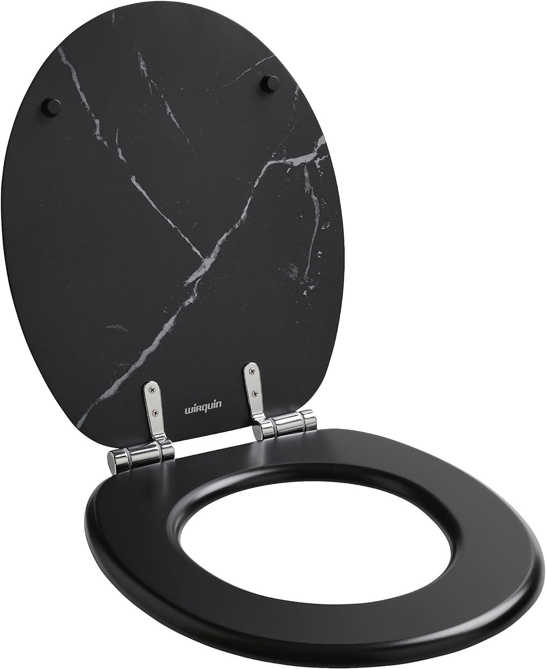 Wirquin 20724239 WC-Sitz Woody 100% FSC, schwarz marmoriert