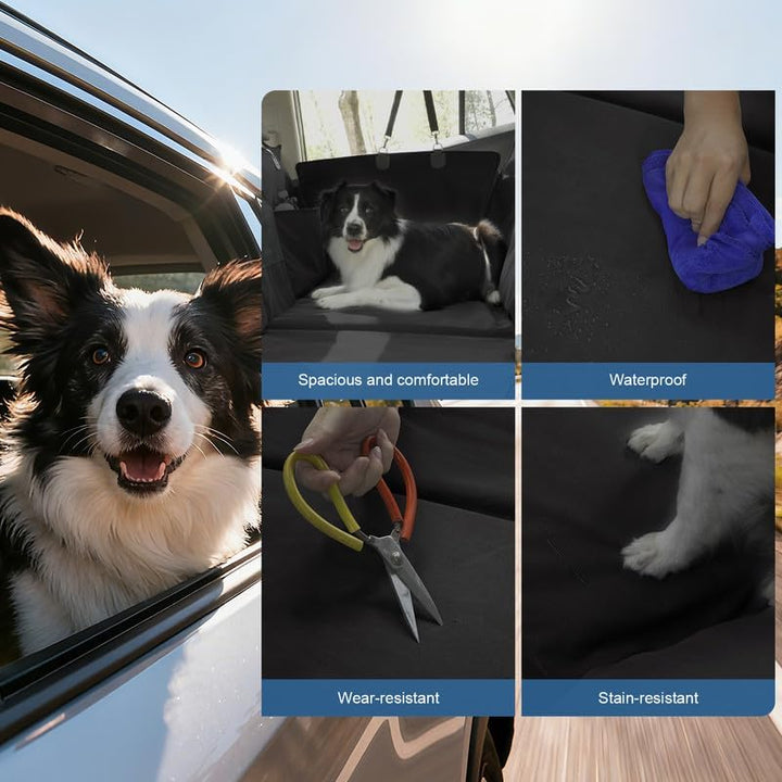 Hundedecke für Auto Rückbank, Rücksitz mit Seitenschutz und Sichtfenster, Kratzfeste und Wasserabwei