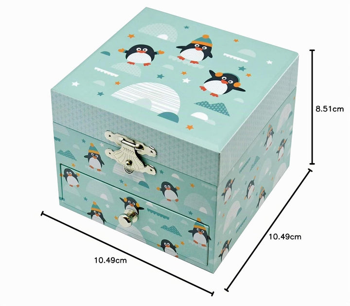 Trousselier - Pinguin - Schatzkiste & Musikschmuckdose - Spieluhr - Ideales Kindergeschenk - Phospho