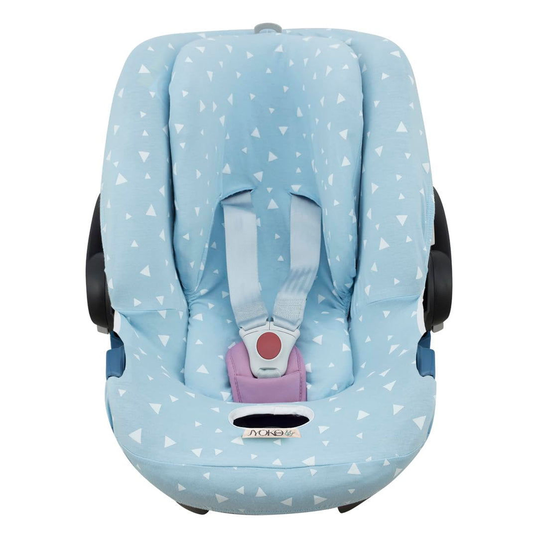 JYOKO Kids Bezug für Autositz kompatibel mit Cybex Aton Cloud- Q-M-2-4-5, aus Baumwolle (Aton 4, Blu