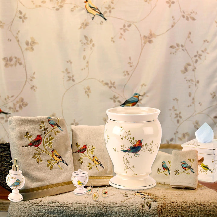 Avanti Linens - Badetuch, weiche und saugfähige Baumwolle, Natur-Badezimmer-Dekor (Gilded Birds Coll