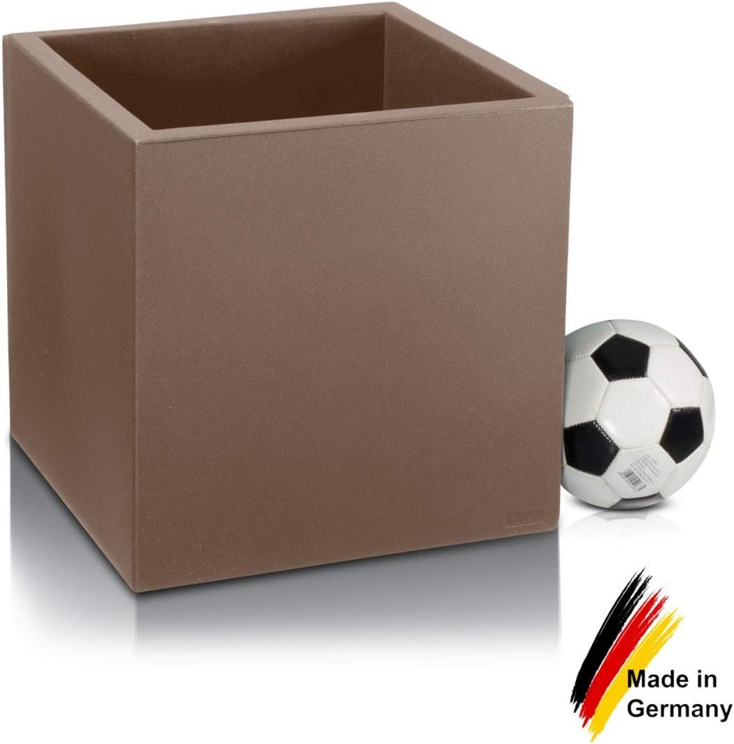 Pflanzkübel DECORAS Kunststoff Blumenkübel - Farbe: cappuccino matt - robuster, UV-beständiger, wett