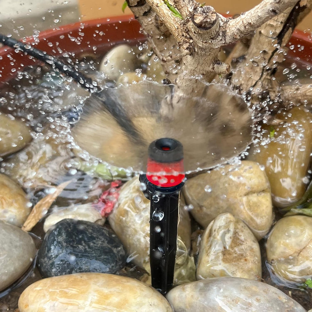 Kalolary Einstellbare Tropfstrahler Wasserbewässerungstropfer, 360 Grad Bewässerung Sprinkler für 1/