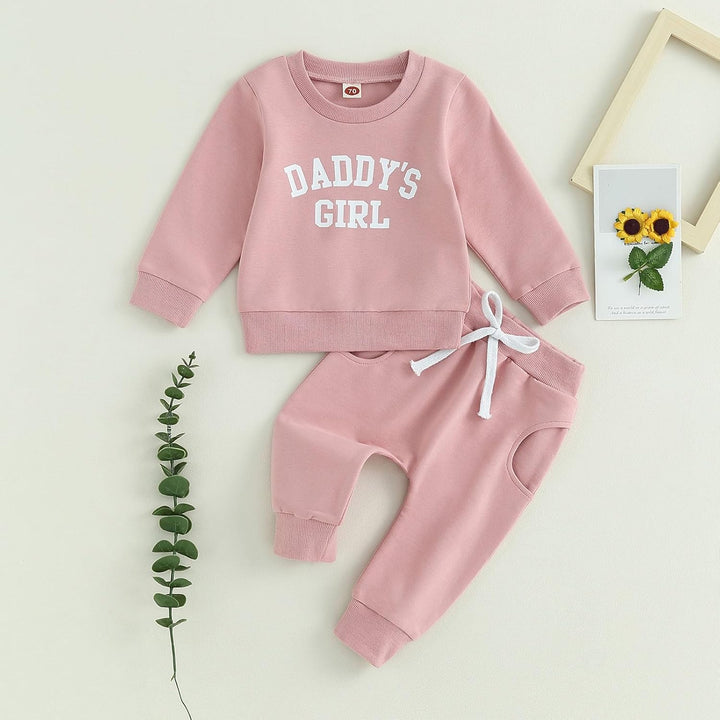 Himllauen Baby Mädchen Kleidung Sweatshirt + Lange Hose Zweiteiler Babykleidung Set Kleinkind Outfit